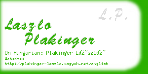 laszlo plakinger business card